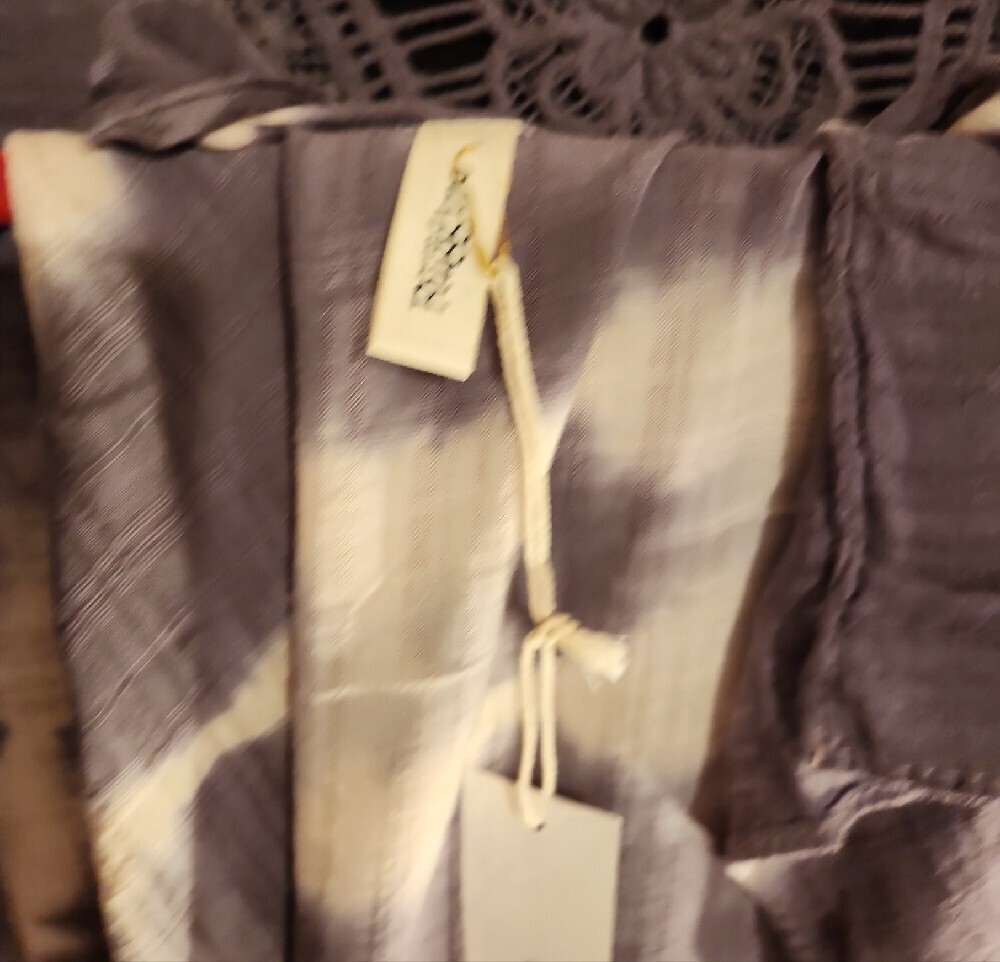 Ruggine Tie Dye Crochet Back Kimono Duster Gray White OS NWT - Picture 6 of 11